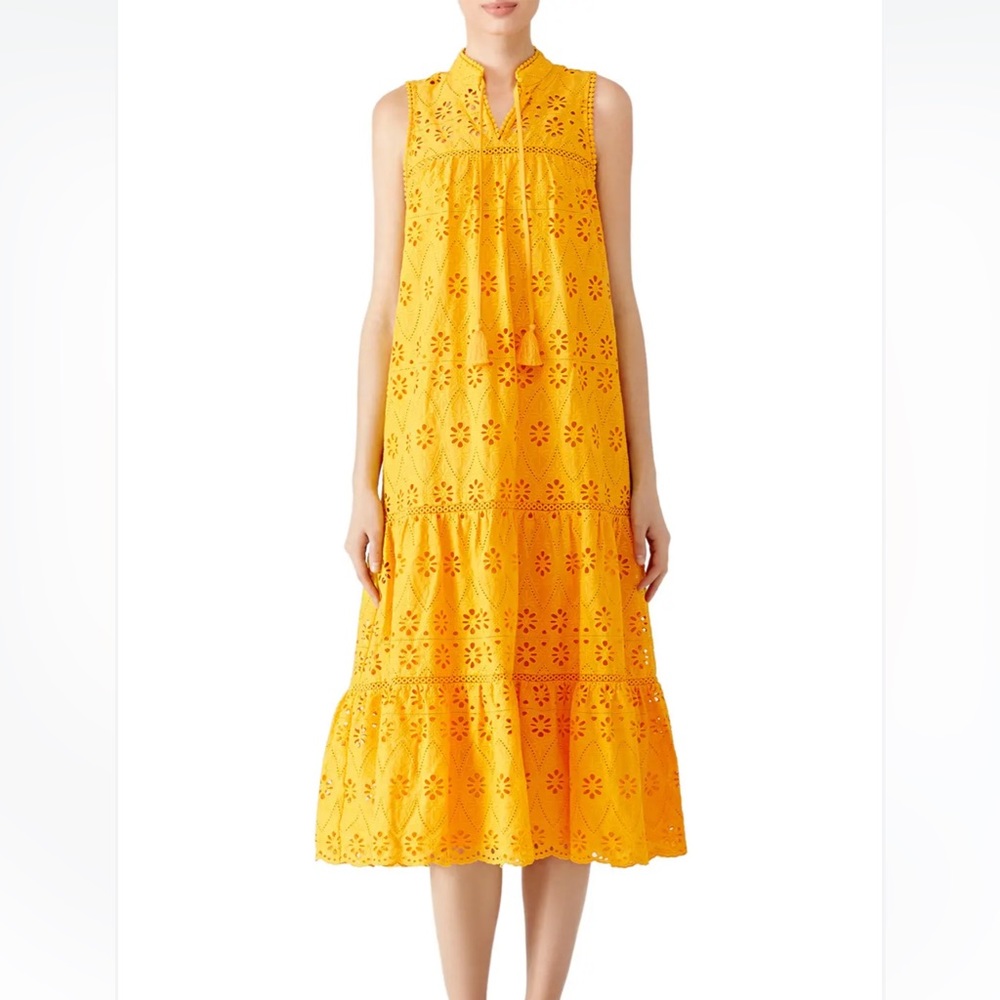 kate spade Yellow Eyelet Midi Dress